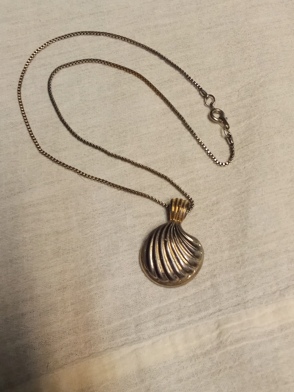 Gold and Silver Shell Pendant Necklace - Women Jewelry